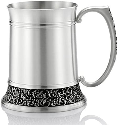Royal Selangor Hand Finished Classic Expressions Collection Pewter Tankard (L) in Satin Finish Gift
