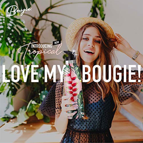 My Bougie Bottle | Flamingo Stainless Steel Water Bottle With Straw | Pipe Cleaner & Ice Tray Included | Leak-Proof Lid | Double Insulated For Warm & Cold | BPA Free | 25 oz