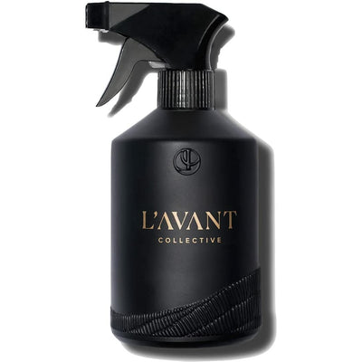 L'AVANT Collective Glass Empty Bottle With Spray Nozzle | Black Bottle & Minimalist Design | Made With Durable Glass to Protect from Breakage | 16 FL oz/473 mL