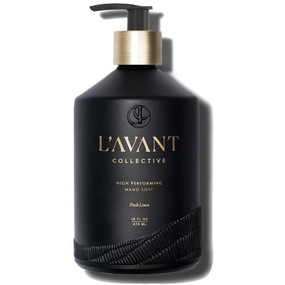 L'AVANT Collective High Performing Natural Hand Soap | Luxurious Ingredients for Soft & Smooth Hands | Fresh Linen Scent | Reusable Glass Bottle (16 Fl Oz)