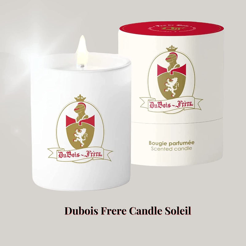 Dubois Frere Candle - Aromatherapy, Long Lasting Luxury Glass Candle Gifts for Weddings, Birthdays, Holiday Party, Aroma Home Fragrance Decor Vine Citrusy Scent Holiday Winter 190Gr (Soleil)