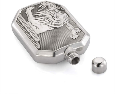 Royal Selangor Hand Finished Savannah Collection Pewter Lion Hip Flask LG Gift