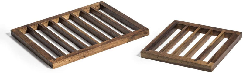 Kalmar Home Wood Trivets | Protects Countertops | Acacia Wood | Environmentally Friendly | Set of Two