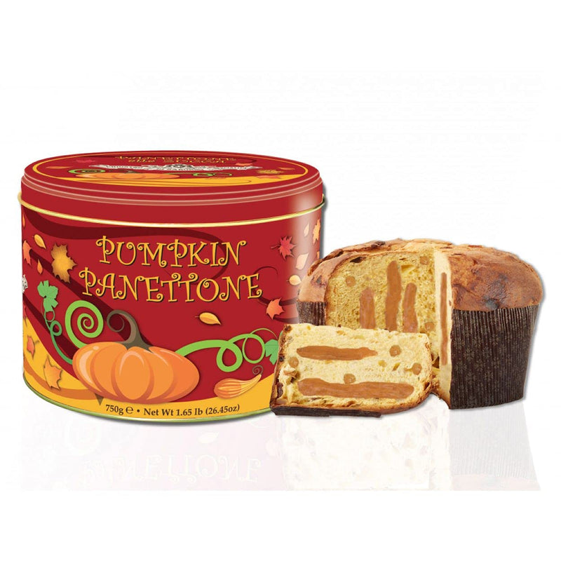 Chiostro di Saronno Traditional Delicious Sweet Pumpkin Spice Cream Filled Panettone in Gift Tin Imported from Italy