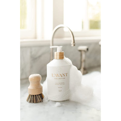 L'AVANT Collective High Performing Natural Dish Soap | Plant-Based Ingredients & High Performing Formula | Fresh Linen Scent | Reusable Glass Bottle I 16 FL oz/473 mL