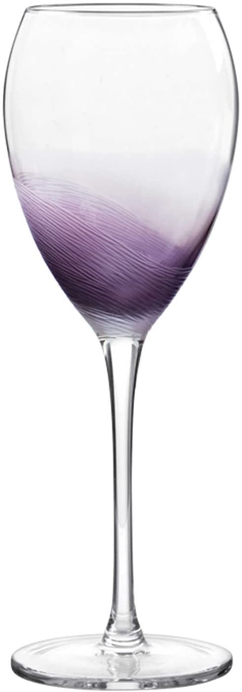 Qualia Topaz Purple/Clear Wine Glass, 4 Count (Pack of 1), Amethyst
