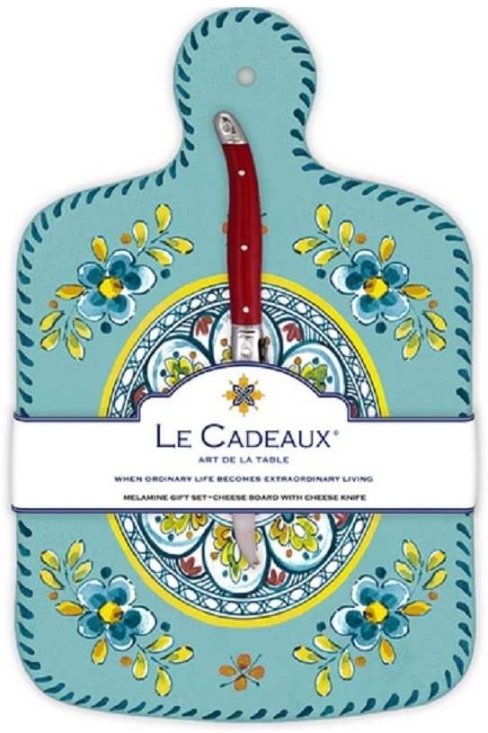Le Cadeaux Madrid Cheese Board With Knife, Turquoise