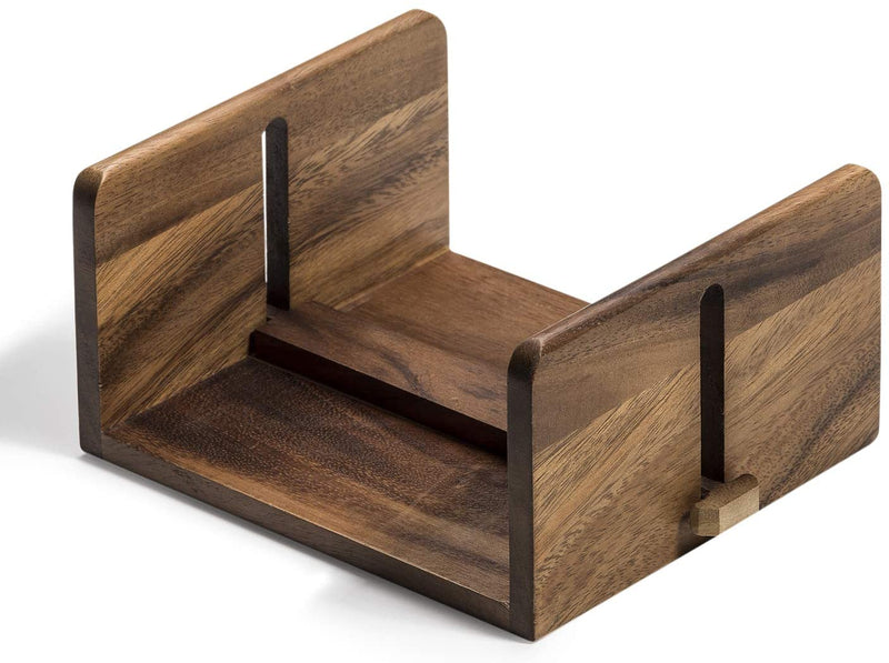 Kalmar Home Luncheon Napkin Holder | Acacia Wood | Environmentally Friendly | Adjustable Middle Bar | Easy-Fill