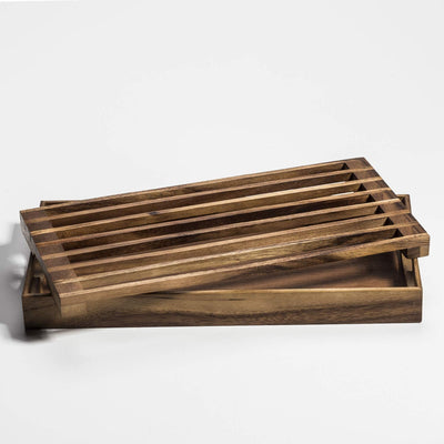 Kalmar Home Trivet and Bread Crumb Catcher | Three-in-One Tray | Acacia Wood | Environmentally Friendly