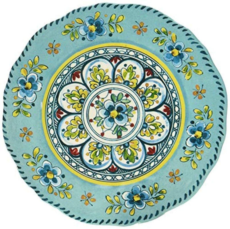 Le Cadeaux Madrid Turquoise-Set of 4 Appetizer Plates, 6 inches