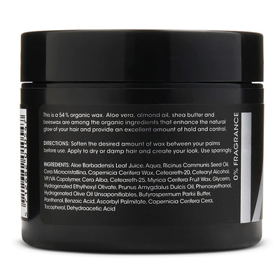 By Vilain Wax Zero - Hair Styling Wax - Natural Finish Strong Hold - 2.2oz