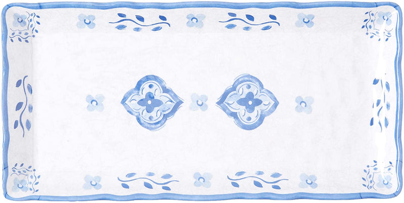 Le Cadeaux 297MRCB Moroccan Blue Melamine Biscuit Tray, 10 Inch by 5 Inch,large