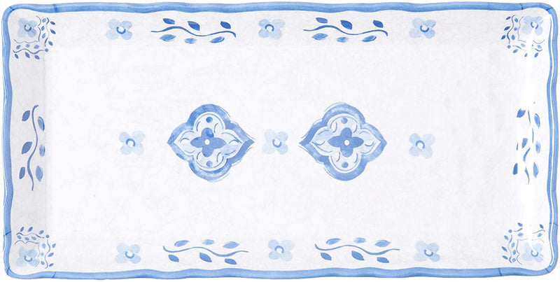 Le Cadeaux 297MRCB Moroccan Blue Melamine Biscuit Tray, 10 Inch by 5 Inch,large
