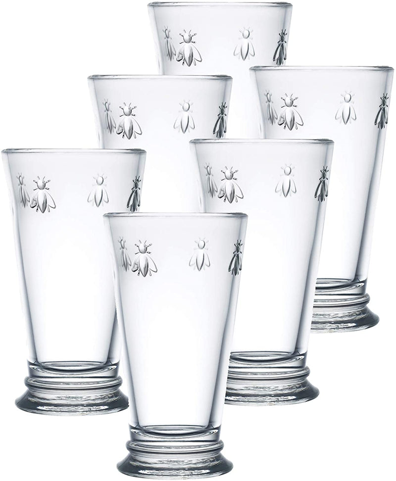 La Rochere Fine French Glassware Embossed with Napoleon Bee 15-ounce Double Old Fashioned Glass, Set of 6