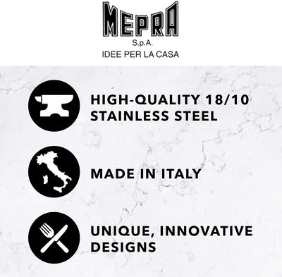 Mepra Stiria Cutlery Set – [24 Pieces Set] Brushed Stainless-Steel Finish, Dishwasher Safe Cutlery