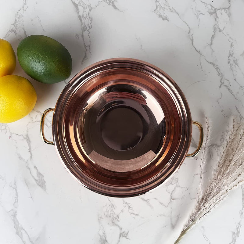 Coppermill Kitchen | Vintage Inspired Serving Bowls | Authentic Copper & Brass | Set of Two | 1.75 cups