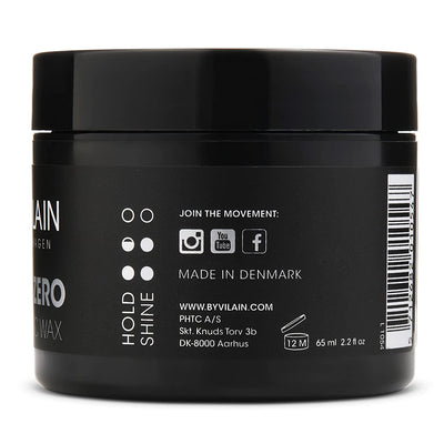 By Vilain Wax Zero - Hair Styling Wax - Natural Finish Strong Hold - 2.2oz