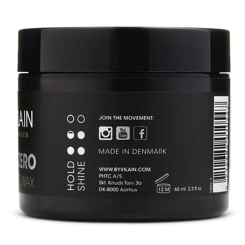 By Vilain Wax Zero - Hair Styling Wax - Natural Finish Strong Hold - 2.2oz