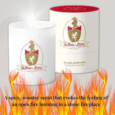 Dubois Frere Candle - Aromatherapy, Long Lasting Luxury Glass Candle Gifts for Weddings, Birthdays, Holiday Party, Home Fragrance Decor Woodsy Scent Holiday Winter Aroma 190Gr (Feu de Bois)