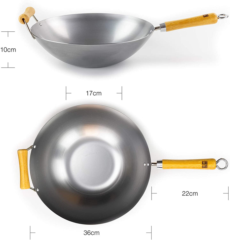School of Wok - 14"/36cm Carbon Steel Wok