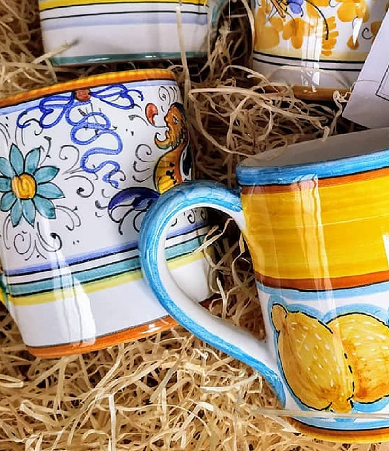 Deruta Italy by Gute | Raffaellesco Deruta Mug | Handcrafted & Handpainted Italian Ceramics | Authentic Italian Pottery Handmade in Deruta, Italy | 12 oz/350 mL