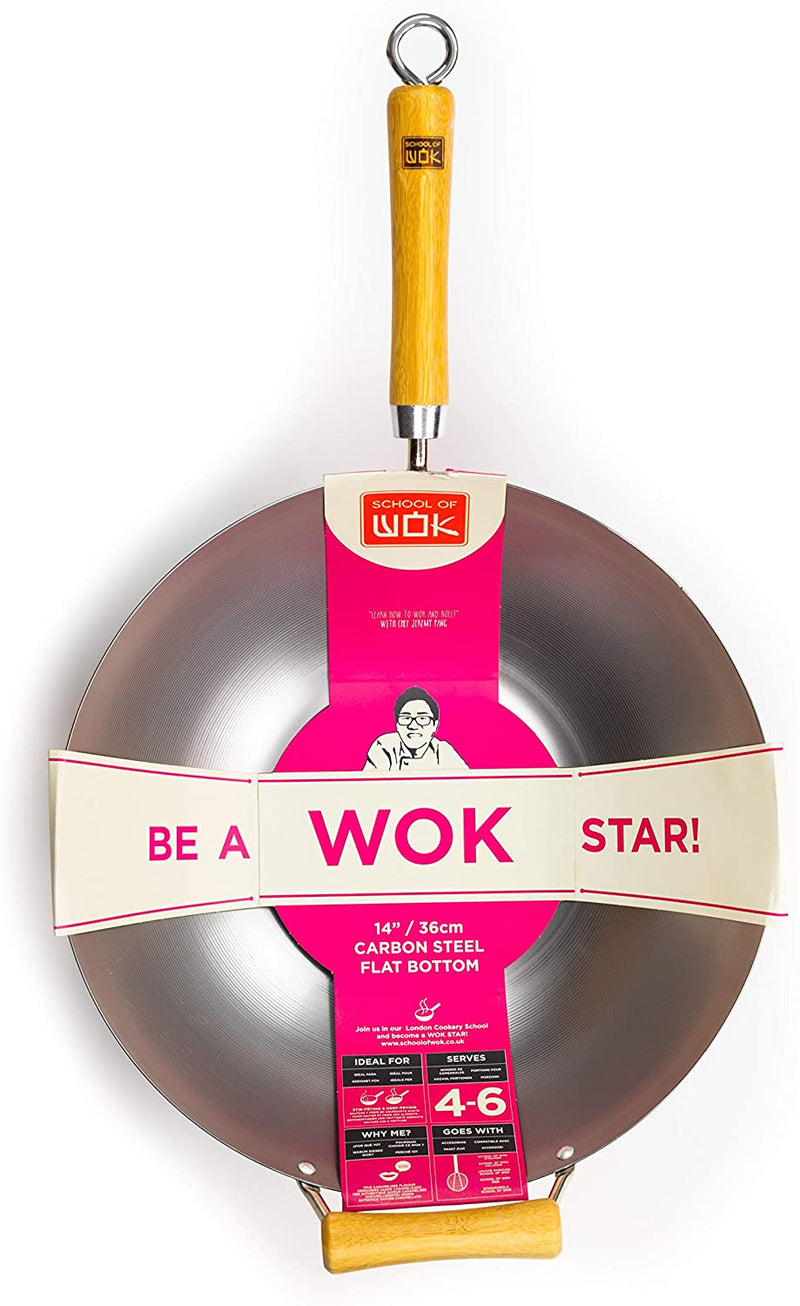 School of Wok - 14"/36cm Carbon Steel Wok
