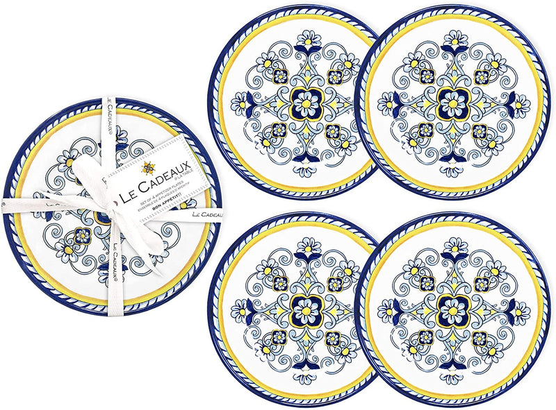 Le Cadeaux Melamine 6.5 Inch Appetizer Plate Set of 4, Sorrento
