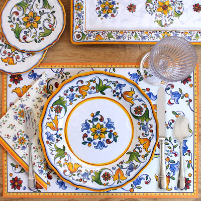 Le Cadeaux Melamine 11 inch Dinner Plate Set of 4, Capri