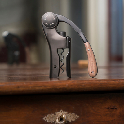 L'Atelier du Vin 095512-5 Oeno Motion Black-Wood Lever Corkscrew