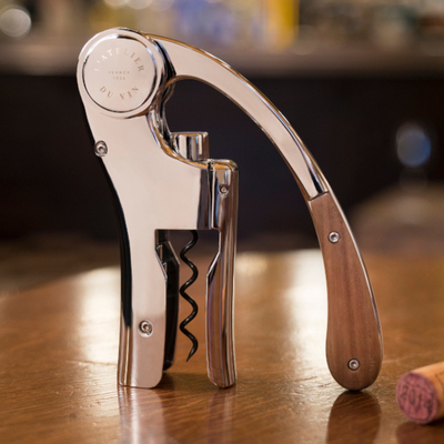 L'Atelier du Vin Oeno Motion Wood vertical level corkscrew comfortable grip spare spiral integrated foil cutter