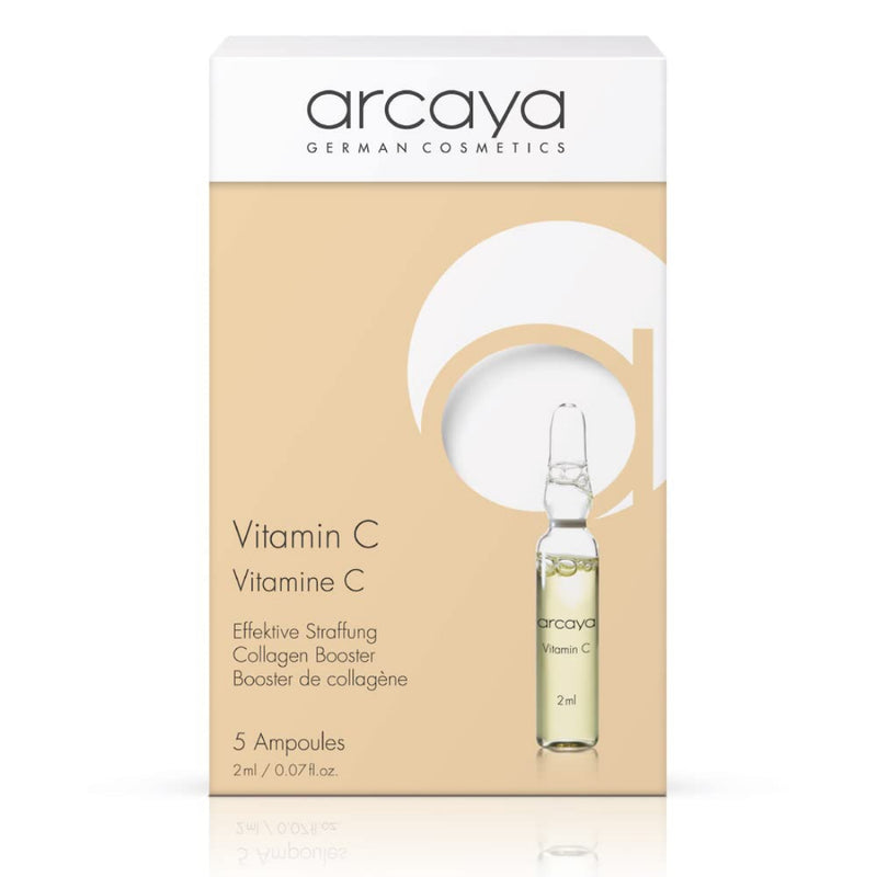 Arcaya Professional Skincare VITAMIN C Collagen Booster Ampoule Serum for Skin Elasticity - 5 ampoules of 2ml | .07 fl oz