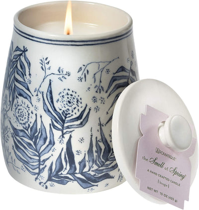 Aromatique The Smell of Spring Ceramic LTD Edition Candle Featuring a Gute Wick Cutter (2 Piece Bundle) (Large)