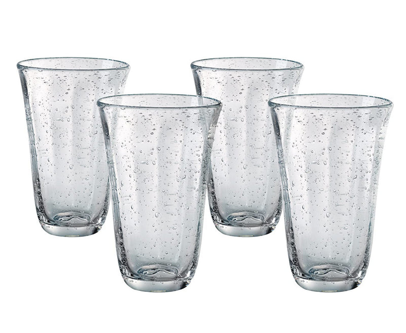 Artland Savannah Clear Bubble Glass 18 Ounce Highball Tumbler, Set of 4