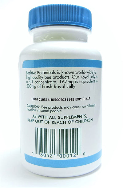 Beehive Botanicals Royal Jelly Capules - 500 Mg-100 Count