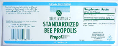 Beehive Botanicals Propolis Capsules - 500 mg