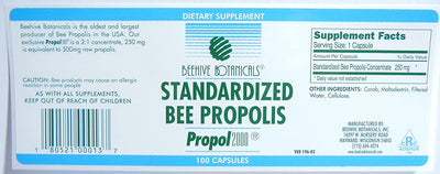 Beehive Botanicals Propolis Capsules - 500 mg