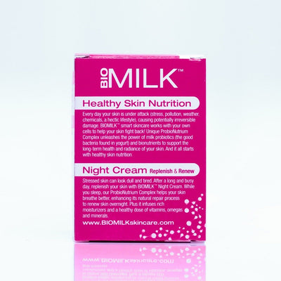 BIOMILK Probiotic Skincare Replenish and Renew Night Cream Moisturizer, 100% Natural Probiotics and Superfoods for Healthy Skin Nutrition, 1.7 oz.