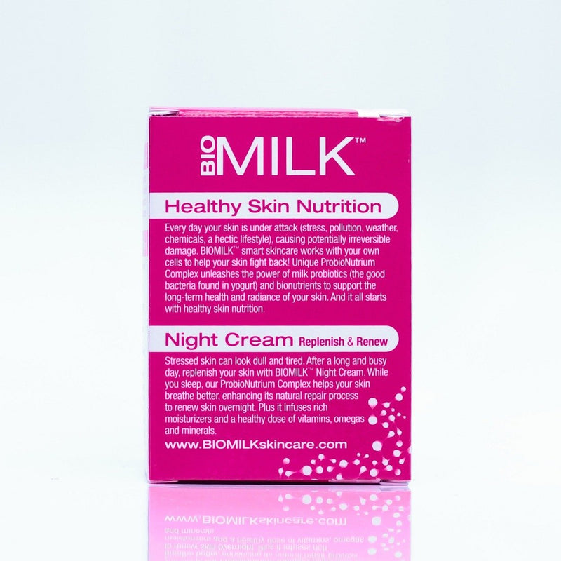 BIOMILK Probiotic Skincare Replenish and Renew Night Cream Moisturizer, 100% Natural Probiotics and Superfoods for Healthy Skin Nutrition, 1.7 oz.