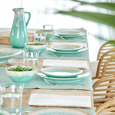 Casafina Taormina Collection Stoneware Ceramic 5-Piece Place Setting (Service for 1), Aqua