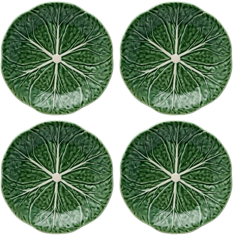 Bordallo Pinheiro Cabbage Green Dessert Plate, Set of 4