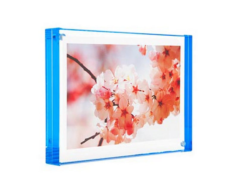Canetti Original Magnet Frame 2.5x3.5 Color Edge Magnetic Picture Frame, Floating Photo Frame, Acrylic Panels Blue