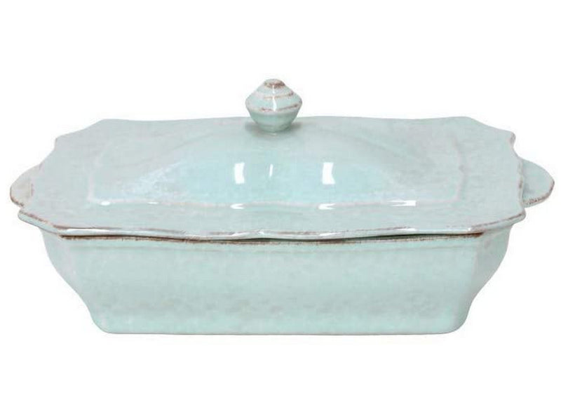 Casafina Stoneware Ceramic Impressions Collection Rect. Covered Casserole 12.75&