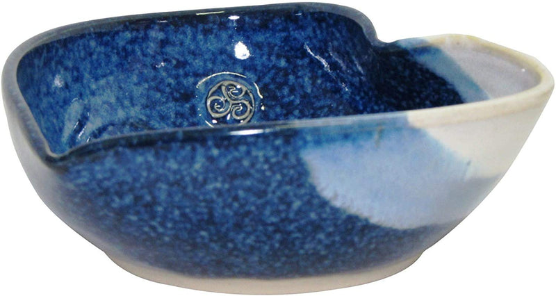 Castle Arch Pottery Small Heart Shaped Decorative Serving Bowl Handmade in Ireland. Original Design Tableware Dish Measures 6” with Hand-Glazed Spiral Finish