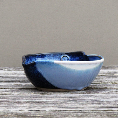 Castle Arch Pottery Small Heart Shaped Decorative Serving Bowl Handmade in Ireland. Original Design Tableware Dish Measures 6” with Hand-Glazed Spiral Finish