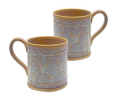 Castle Arch Pottery Oileán Mugs Handmade In Ireland, Ideal For Coffee and Tea, Use For Hot and Cold Beverages, Beautiful Design And Stamp (White)