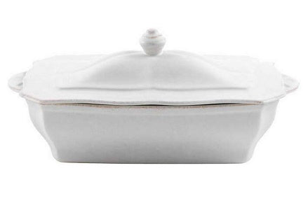 Casafina Stoneware Ceramic Impressions Collection Rect. Covered Casserole 12.75&