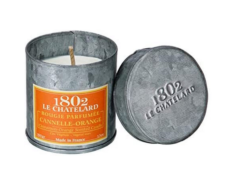 Le Chatelard Laguiole French Scented Candle in Hand Made Tin, Vintage (Cinnamon)