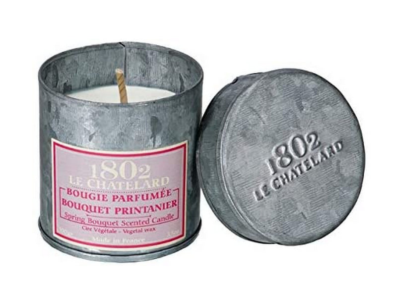 Le Chatelard French Scented Candle in Hand Made Tin, Vintage (Spring Bouquet)