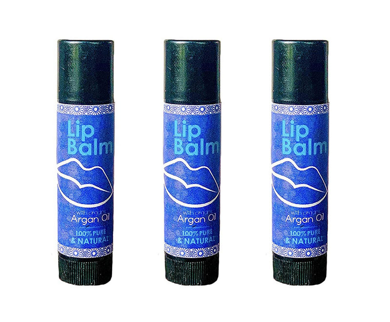 Ziri Skincare Chapstick 3-Pack Natural Lip Balm with Argan Oil (3 Pack)
