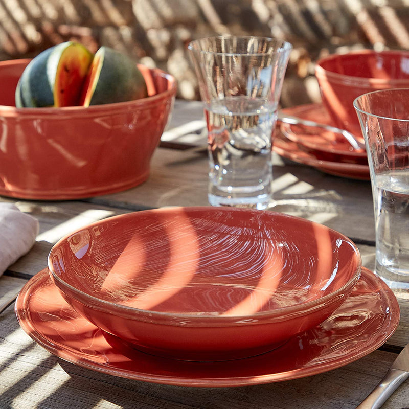 Casafina Stoneware Ceramic Dish Fontana Collection 5-Piece Dinnerware Set (Service for 1), Paprika